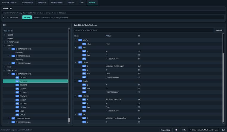 Live data browser